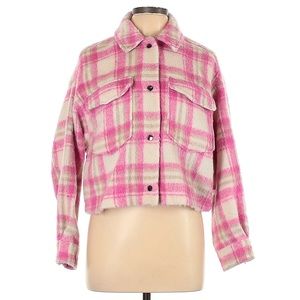 Zara Pink Plaid Cropped Shacket